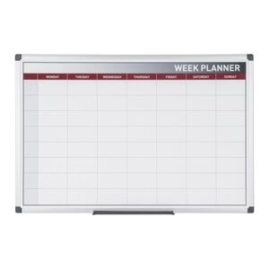Bi-Office Planer, Tablica suchościeralno-magnetyczna do planowania tygodniowego, 600 x 450 mm