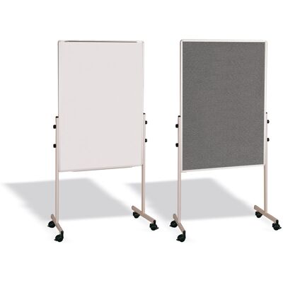 Bi-Office Mobilna tablica suchościeralna, biała magnetyczna/szara tkanina, 700 x 1200 mm Bi-Office Mobilna tablica suchościeralna, biała magnetyczna/szara tkanina, 700 x 1200 mm