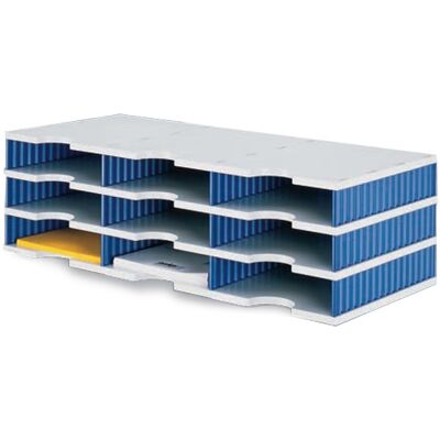 B2B Partner Moduły sortujące, 9 przegród, niebieskie B2B Partner Moduły sortujące, 9 przegród, niebieskie
