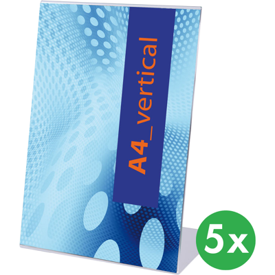 Jansen Display Stojak na menu na stół, typ L, A4 do wysokości, opakowanie 5 szt. Jansen Display Stojak na menu na stół, typ L, A4 do wysokości, opakowanie 5 szt.
