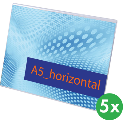 Jansen Display Stojak na menu na stół, typ L, A5 do szerokości, opakowanie 5 szt. Jansen Display Stojak na menu na stół, typ L, A5 do szerokości, opakowanie 5 szt.
