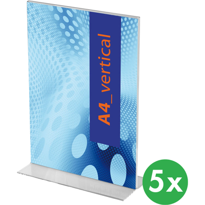 Jansen Display Stojak na menu na stół, typ T, A4 do wysokości, opakowanie 5 szt. Jansen Display Stojak na menu na stół, typ T, A4 do wysokości, opakowanie 5 szt.
