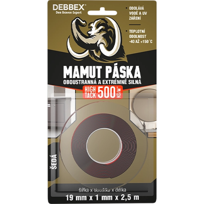 B2B Partner Taśma dwustronna MAMUT HIGH TACK, szara B2B Partner Taśma dwustronna MAMUT HIGH TACK, szara