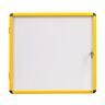 Bi-Office Gablota wewnętrzna z białą powierzchnią magnetyczną, żółta ramka, 720 x 674 mm (6xA4)