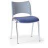 B2B Partner Krzesło konferencyjne, do jadalni SMART plastikowe oparcie, niebieskie, nogi chromowane