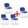Antares Krzesło konferencyjne VIVA chrom 3+1 GRATIS, niebieske