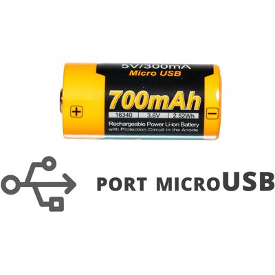 Akumulator Fenix USB ARB-L16UP (16340 RCR123 700 mAh 3,6 V) (ARB-L16UP-700) Akumulator Fenix USB ARB-L16UP (16340 RCR123 700 mAh 3,6 V) (ARB-L16UP-700)