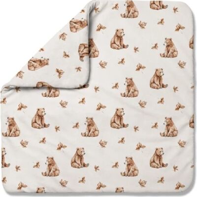 Waldin bambusowa kołdra niemowlęca 75x75 + wstęga do rożka Niedźwiadki Light Beige Waldin bambusowa kołdra niemowlęca 75x75 + wstęga do rożka Niedźwiadki Light Beige