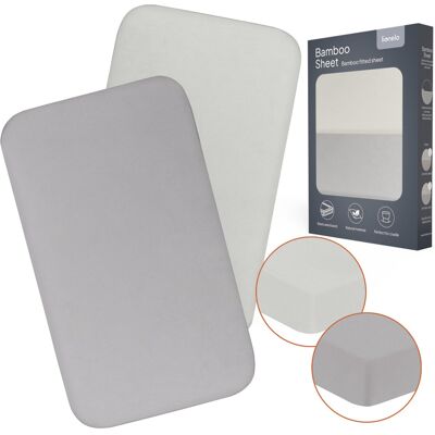 Lionelo prześcieradło bambusowe Bamboo Sheet Off White/Grey 80x42 2 szt. Lionelo prześcieradło bambusowe Bamboo Sheet Off White/Grey 80x42 2 szt.