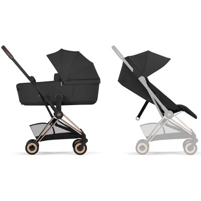 Cybex Coya - wózek głęboko-spacerowy 2w1 do samolotu ze składaną gondolą (Sepia Black, Rosegold) Cybex Coya - wózek głęboko-spacerowy 2w1 do samolotu ze składaną gondolą (Sepia Black, Rosegold)