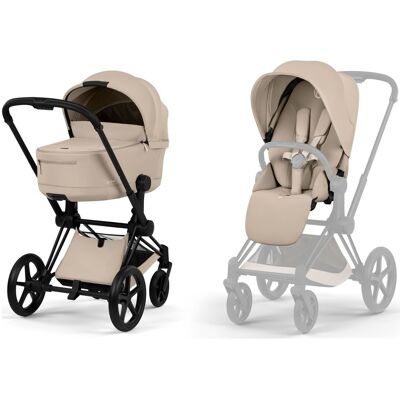 Cybex Priam 5.0 Comfort - wózek 2w1 głęboko-spacerowy ze składaną gondolą (Cozy Beige, Black) Cybex Priam 5.0 Comfort - wózek 2w1 głęboko-spacerowy ze składaną gondolą (Cozy Beige, Black)