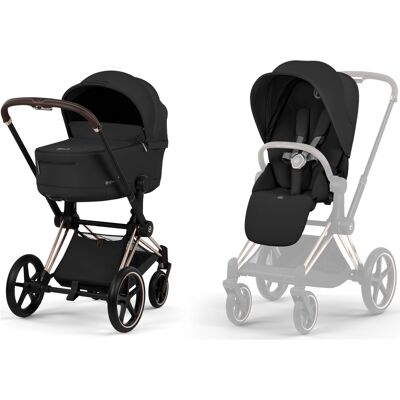 Cybex Priam 5.0 Comfort - wózek 2w1 głęboko-spacerowy ze składaną gondolą (Sepia Black, Rosegold) Cybex Priam 5.0 Comfort - wózek 2w1 głęboko-spacerowy ze składaną gondolą (Sepia Black, Rosegold)