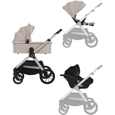 Lionelo Layla zestaw 3w1 z fotelikiem (Beige Sand) Lionelo Layla zestaw 3w1 z fotelikiem (Beige Sand)