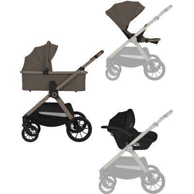 Lionelo Layla zestaw 3w1 z fotelikiem (Beige Taupe) Lionelo Layla zestaw 3w1 z fotelikiem (Beige Taupe)