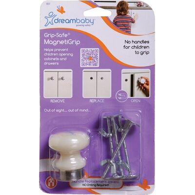 Dreambaby uchwyt magnetyczny Grip Safe - 1 uchwyt + 4 podkładki Dreambaby uchwyt magnetyczny Grip Safe - 1 uchwyt + 4 podkładki