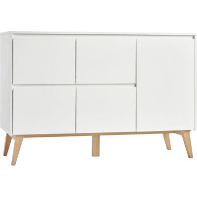 Pinio Swing komoda 4-szufladowa z drzwiami Biały Pinio Swing komoda 4-szufladowa z drzwiami Biały