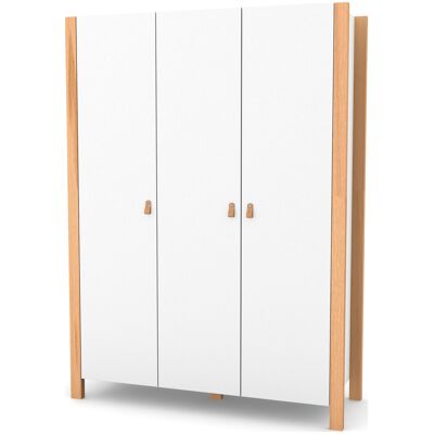 Veres Monaco 1310 - szafa dziecięca, trzydrzwiowa (131x47x179.5 cm) - White Natural Veres Monaco 1310 - szafa dziecięca, trzydrzwiowa (131x47x179.5 cm) - White Natural