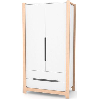 Veres Nice 950 - szafa z szufladami, dwudrzwiowa (95x52.7x179.7 cm) - White Natural Veres Nice 950 - szafa z szufladami, dwudrzwiowa (95x52.7x179.7 cm) - White Natural