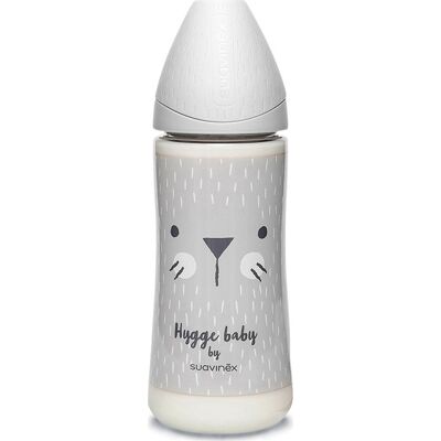 Suavinex butelka 360ml smoczek okrągły silikonowy do gęstych pokarmów Hygge Baby Kotek szary Suavinex butelka 360ml smoczek okrągły silikonowy do gęstych pokarmów Hygge Baby Kotek szary