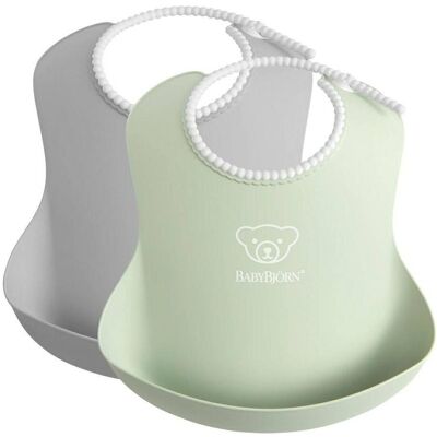 BabyBjorn zestaw śliniaków dużych 2szt. Grey/Powder Green BabyBjorn zestaw śliniaków dużych 2szt. Grey/Powder Green
