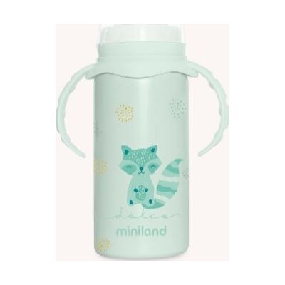 Miniland butelka termiczna ze stali nierdzewnej ze smoczkiem Dolce 240ml miętowa Miniland butelka termiczna ze stali nierdzewnej ze smoczkiem Dolce 240ml miętowa