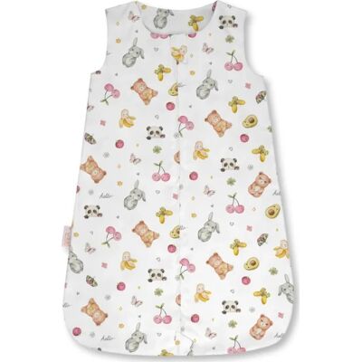 Waldin bambusowy śpiworek dla niemowlaka 0.5 tog 0-6 m. Candy Cute White Waldin bambusowy śpiworek dla niemowlaka 0.5 tog 0-6 m. Candy Cute White