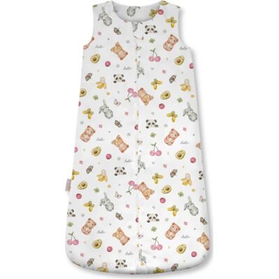 Waldin bambusowy śpiworek dla niemowlaka 1.5 tog 6-18 m. Candy Cute White Waldin bambusowy śpiworek dla niemowlaka 1.5 tog 6-18 m. Candy Cute White
