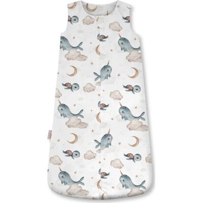 Waldin bambusowy śpiworek dla niemowlaka 1.5 tog 6-18 m. Wieloryby White Waldin bambusowy śpiworek dla niemowlaka 1.5 tog 6-18 m. Wieloryby White
