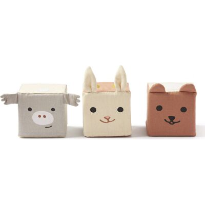 Kids Concept Organiczne Drewniane Klocki z Zwierzętami - Zestaw 3 sztuk - Miękkie Zabawkowe Klocki Kids Concept Organiczne Drewniane Klocki z Zwierzętami - Zestaw 3 sztuk - Miękkie Zabawkowe Klocki