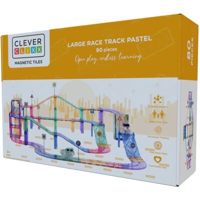 Cleverclixx klocki magnetyczne Large Race Track Pastel 80 el. Cleverclixx klocki magnetyczne Large Race Track Pastel 80 el.