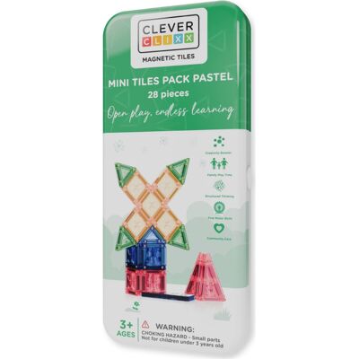 Cleverclixx klocki magnetyczne Mini Tiles Pack Pastel 28 el. Cleverclixx klocki magnetyczne Mini Tiles Pack Pastel 28 el.