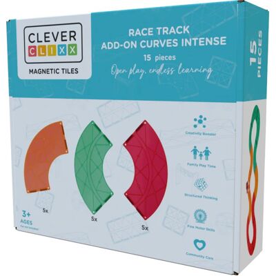 Cleverclixx klocki magnetyczne Race Track Add-on Curves Intense 15 el. Cleverclixx klocki magnetyczne Race Track Add-on Curves Intense 15 el.