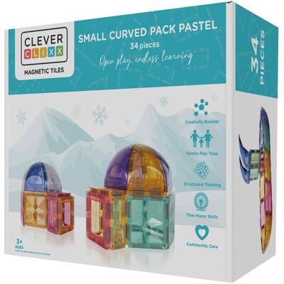 Cleverclixx klocki magnetyczne Small Curved Pack Pastel 34 el. Cleverclixx klocki magnetyczne Small Curved Pack Pastel 34 el.