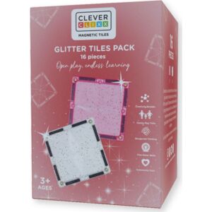 Cleverclixx klocki magnetyczne Glitter Tiles Pack Transparent / Pink 16 el. Cleverclixx klocki magnetyczne Glitter Tiles Pack Transparent / Pink 16 el.
