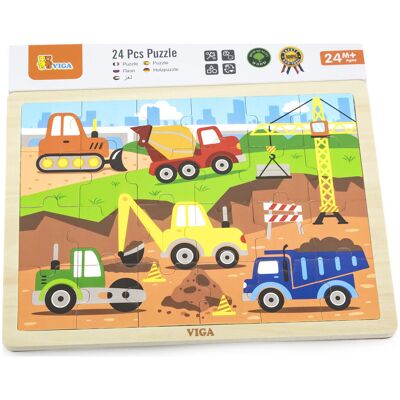 Viga puzzle na podkładce 24 elementy Na budowie Viga puzzle na podkładce 24 elementy Na budowie