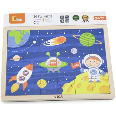 Viga puzzle na podkładce 24 elementy Kosmiczna przygoda Viga puzzle na podkładce 24 elementy Kosmiczna przygoda