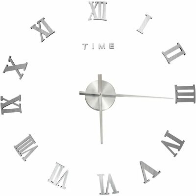 Edinos Minimalistyczny srebrny zegar 100 cm Z5-C62 Edinos Minimalistyczny srebrny zegar 100 cm Z5-C62