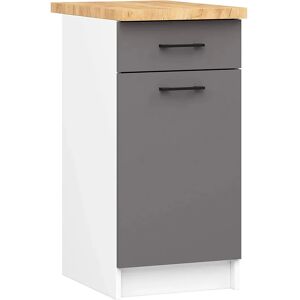 Edinos Szara minimalistyczna dolna szafka kuchenna E9-F96 Edinos Szara minimalistyczna dolna szafka kuchenna E9-F96