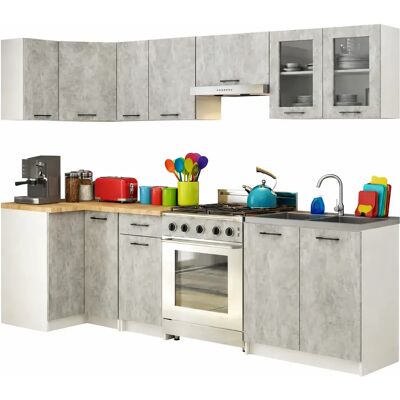 Edinos Komplet mebli kuchennych narożnych beton 300 cm Z3-W83 Edinos Komplet mebli kuchennych narożnych beton 300 cm Z3-W83