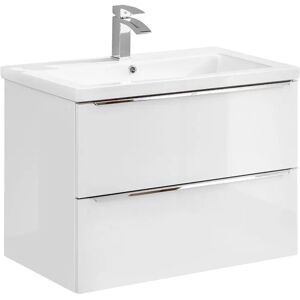 Edinos Podwieszana szafka łazienkowa z umywalką Biały połysk 80 cm B2-F42 Edinos Podwieszana szafka łazienkowa z umywalką Biały połysk 80 cm B2-F42