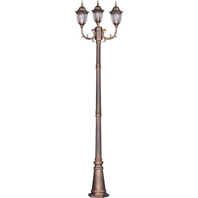 Lumes Czarno-złota klasyczna latarnia ogrodowa - 3X S318 K0-D07 Lumes Czarno-złota klasyczna latarnia ogrodowa - 3X S318 K0-D07