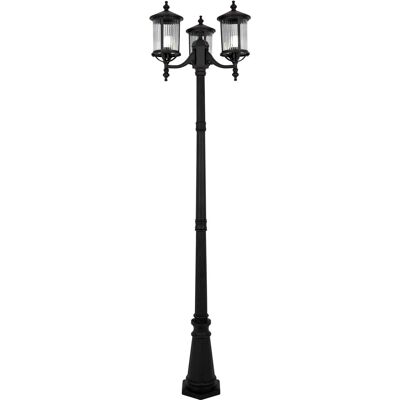 Lumes Czarna wysoka latarnia do ogrodu z 3 kloszami - A452 C3-T16 Lumes Czarna wysoka latarnia do ogrodu z 3 kloszami - A452 C3-T16