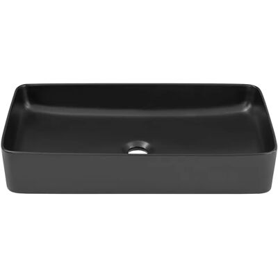 Edinos Czarna prostokątna ceramiczna umywalka nablatowa L2-F79 Edinos Czarna prostokątna ceramiczna umywalka nablatowa L2-F79