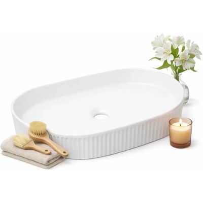 Edinos Biała owalna ceramiczna umywalka F8-C77 Edinos Biała owalna ceramiczna umywalka F8-C77