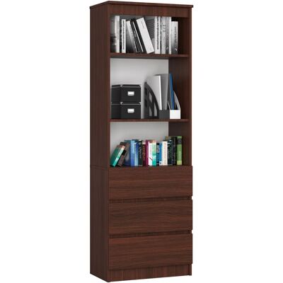 Edinos Minimalistyczny regał z trzema szufladami wenge L4-L44 Edinos Minimalistyczny regał z trzema szufladami wenge L4-L44