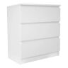 Elior Biała minimalistyczna komoda z 3 szufladami - Hisa 5X
