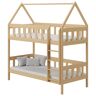 Elior Drewniane dziecięce łóżko piętrowe domek, sosna - Gigi 3X 180x80 cm