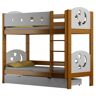 Elior Dziecięce piętrowe łóżko z 2 szufladami olcha - Mimi 4X 190x80 cm