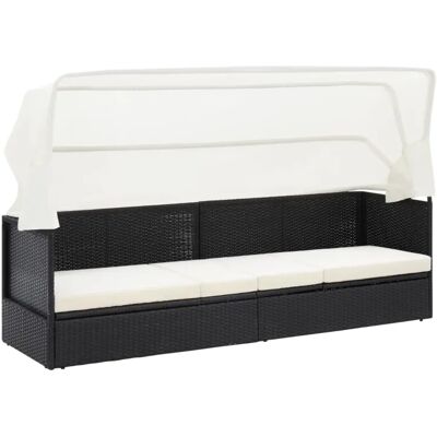 Edinos Czarna sofa ogrodowa z zadaszeniem W0-C45 Edinos Czarna sofa ogrodowa z zadaszeniem W0-C45
