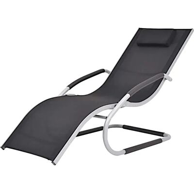 Edinos Czarny ergonomiczny leżak ogrodowy N6-M65 Edinos Czarny ergonomiczny leżak ogrodowy N6-M65